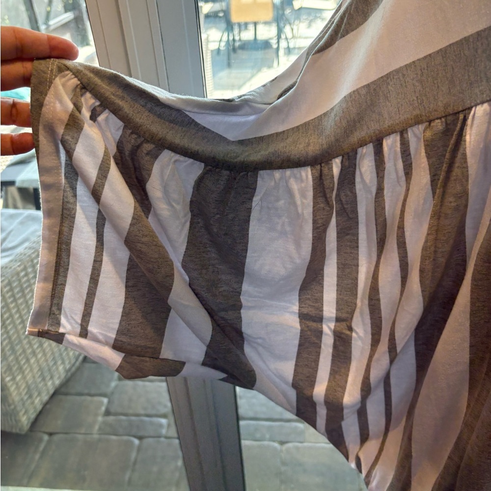 Time and Tru Gray and White Striped Blouse sz XXL/2x - Picture 3 of 6
